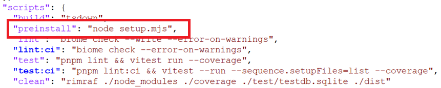 Preinstall hook in package.json