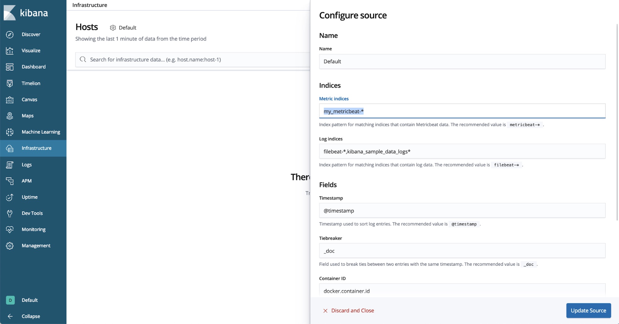 Kibana 6.7 Instrastructure 应用