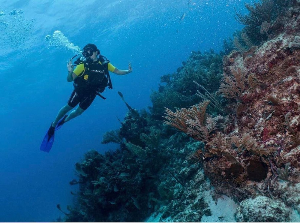 Daliya scuba diving.