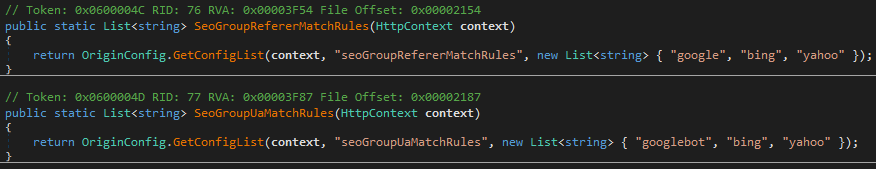 Functions and fallback lists for User Agent and Referer checks