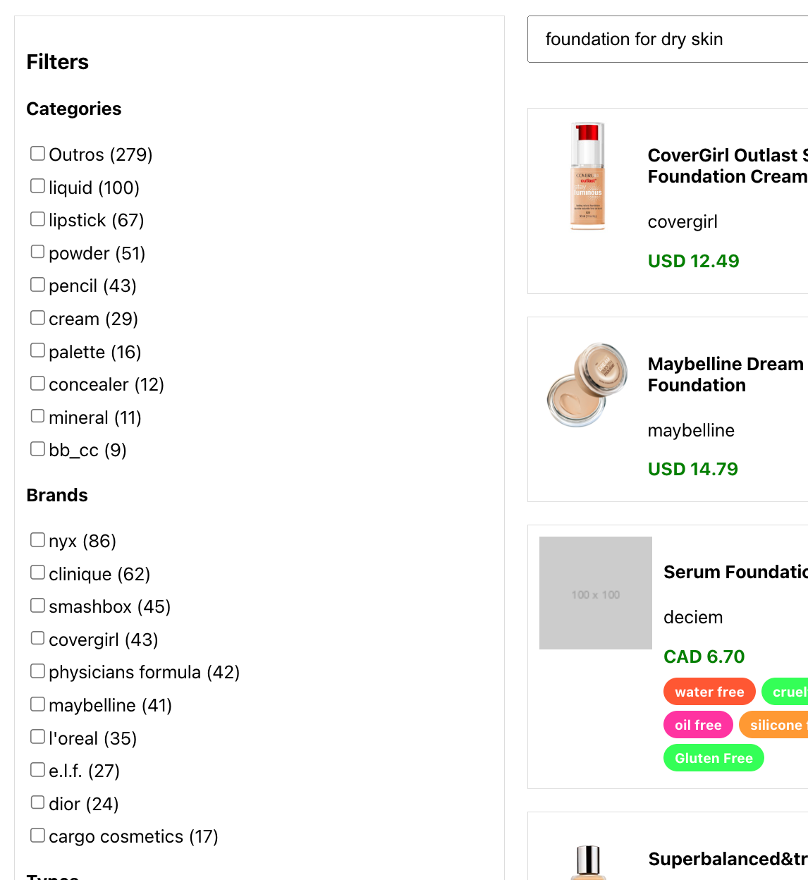 Facet-Ergebnisse der Suche nach „Foundation für trockene Haut“