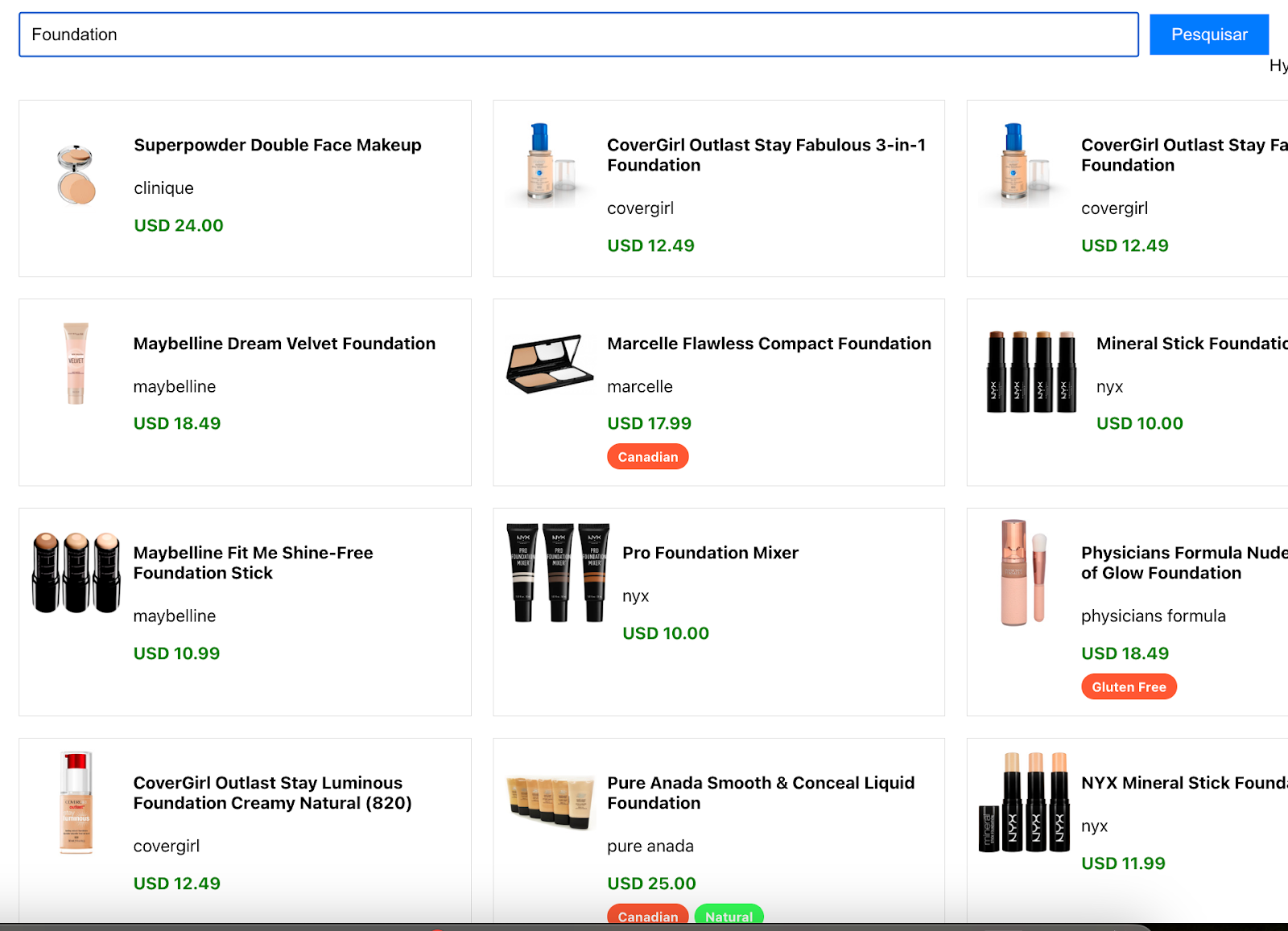 Suchen Sie nach dem Begriff „Foundation“, ohne dabei Produkte zu bewerben.