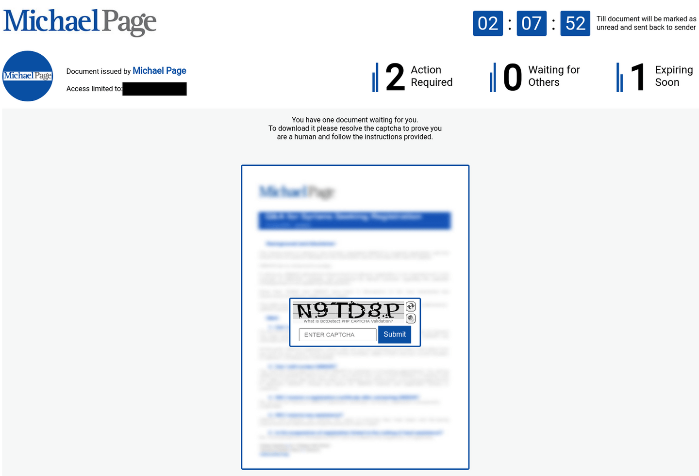 Landing page