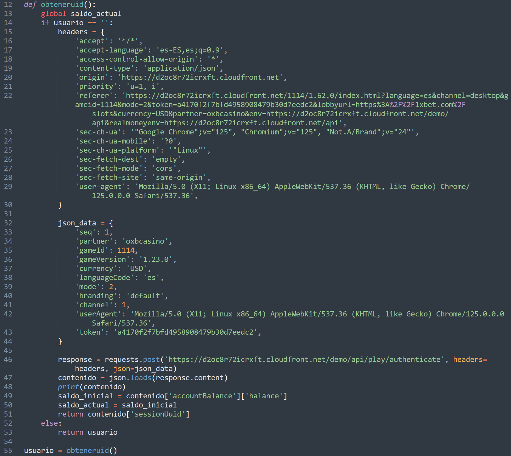 enviador_slot obteneruid Function