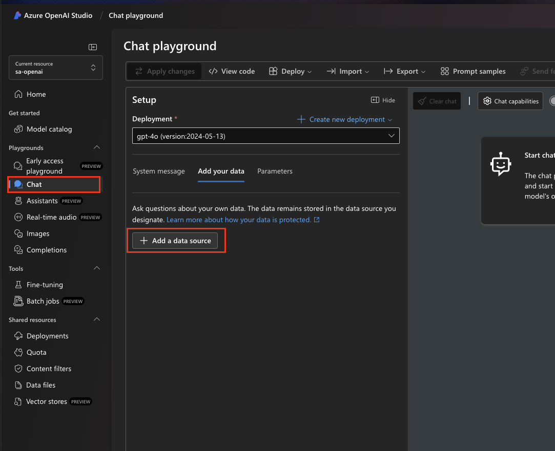 AI studio Azure OpenAI