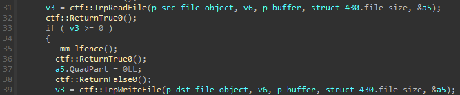 Reading and writing files using IRPs 0x66D9