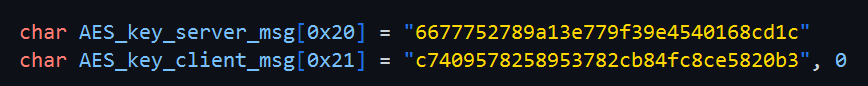 Example Hardcoded AES keys