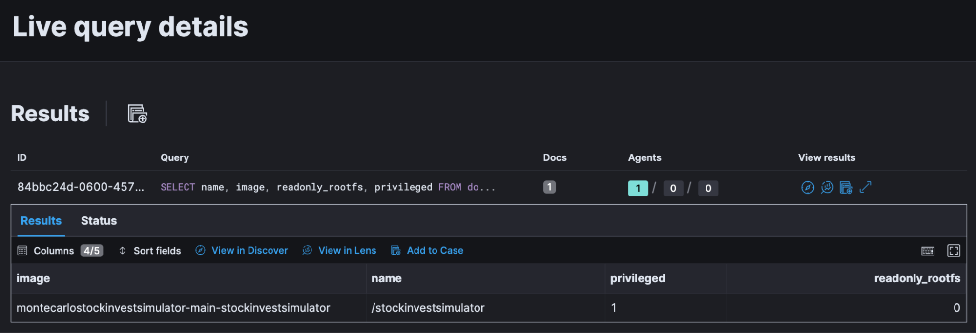 Elastic OSQuery Live Query