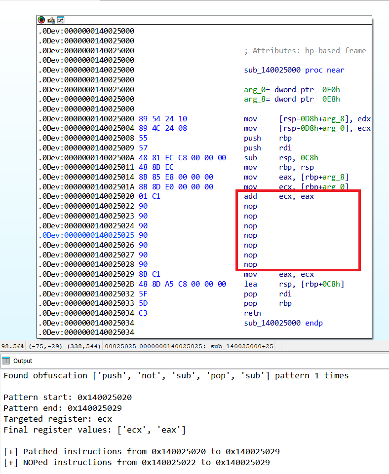 Recovering instructions from mutation technique