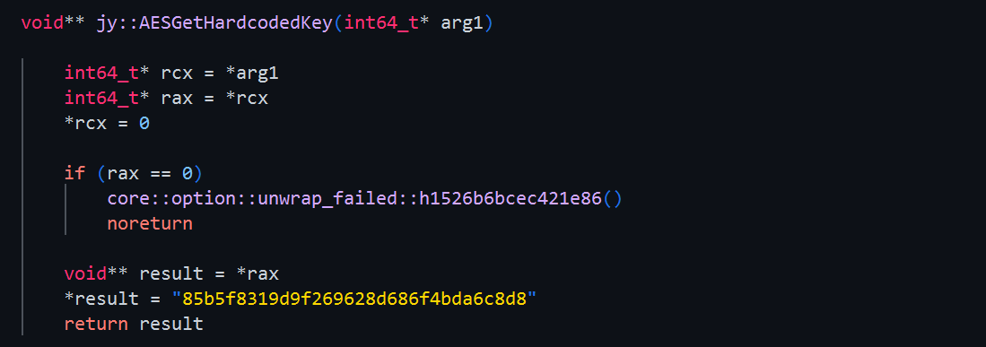 Hardcoded AES key