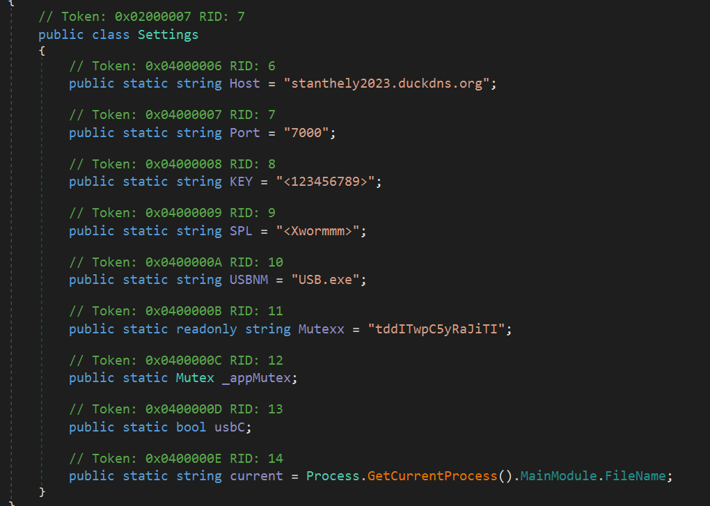 Configuración de XWorm
