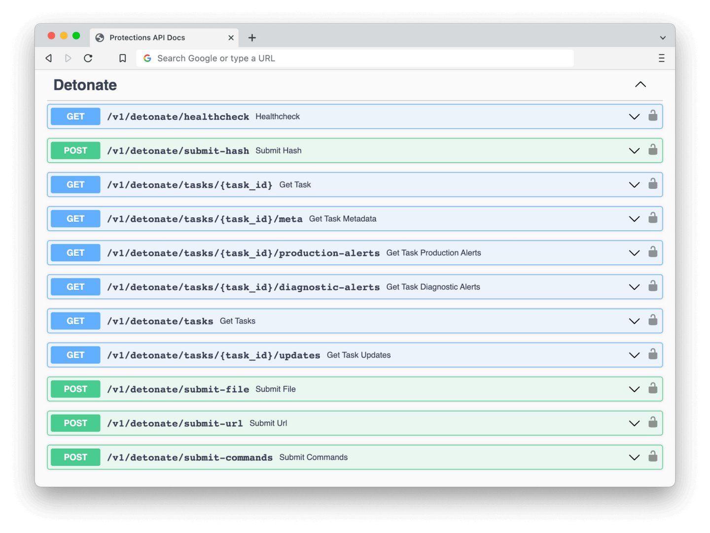 The schema includes varies get methods to see information about the running task.