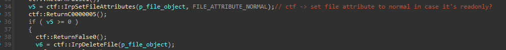 Setting file attribute to normal and deleting it 0x4FB6