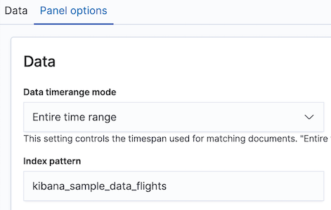 Panel options tab