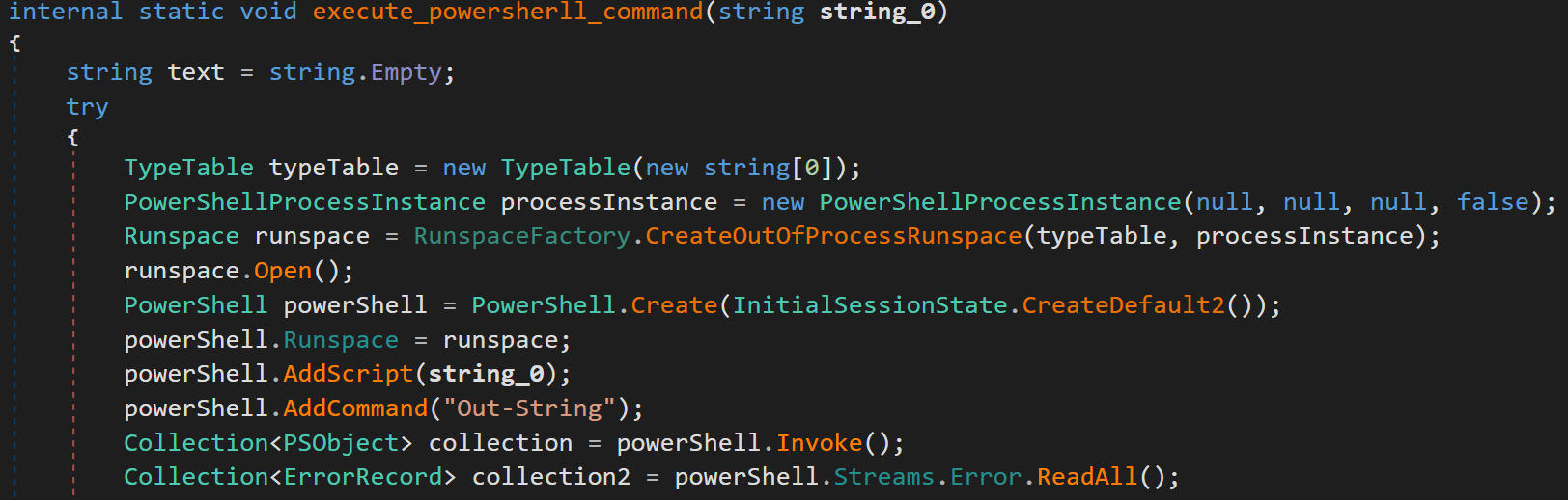 Powershell execution command