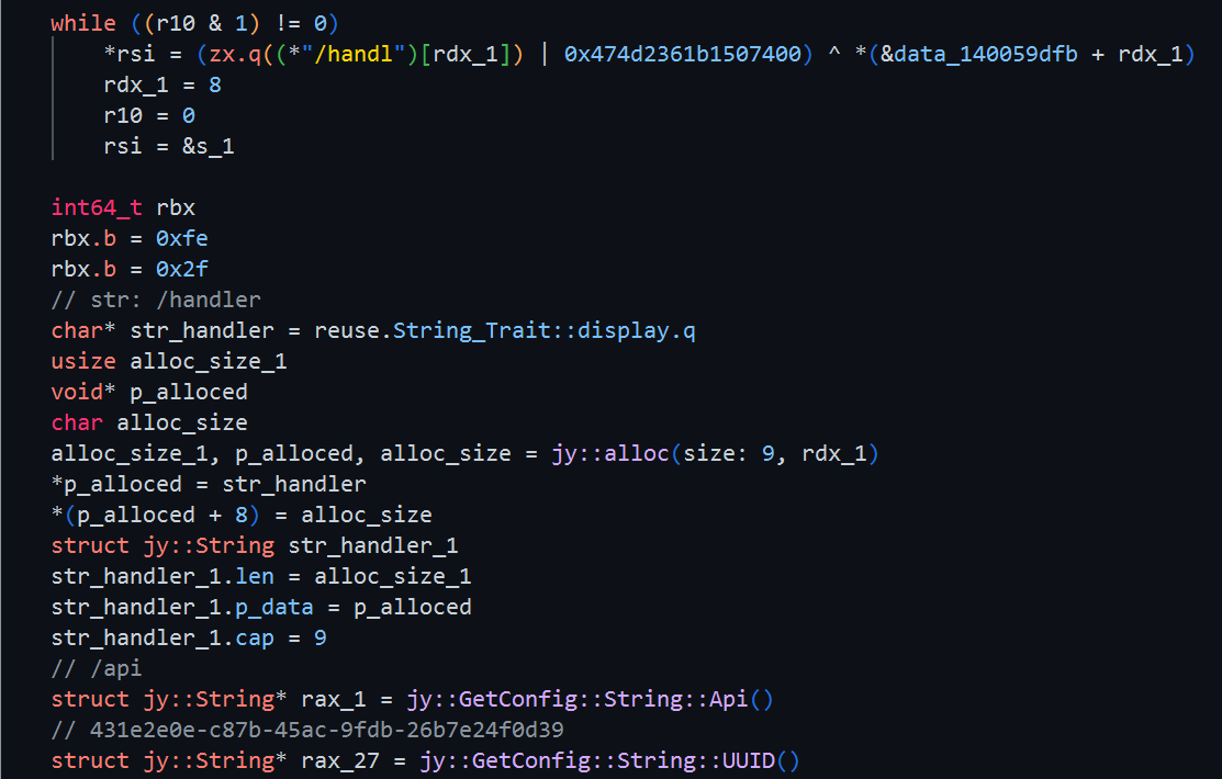 Decrypt strings required to build URI for C2 comms