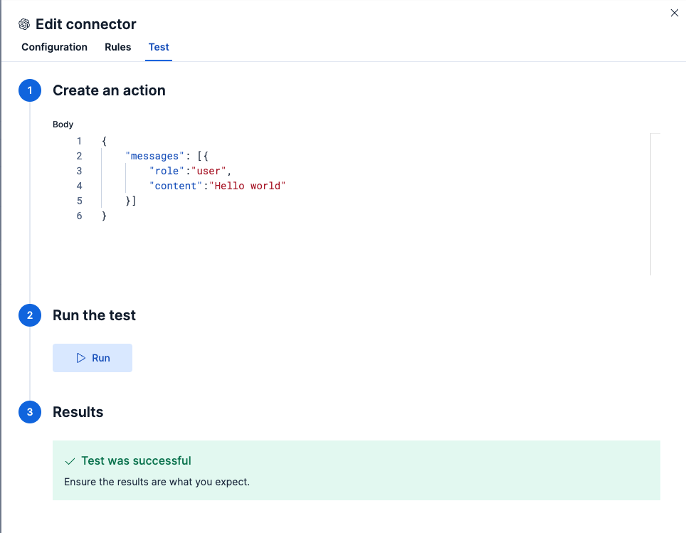 How to run the connector in Kibana.