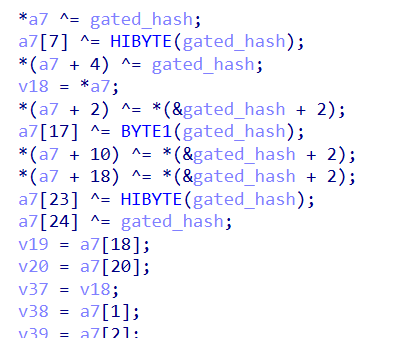 Decryption derivation function using gated hash value