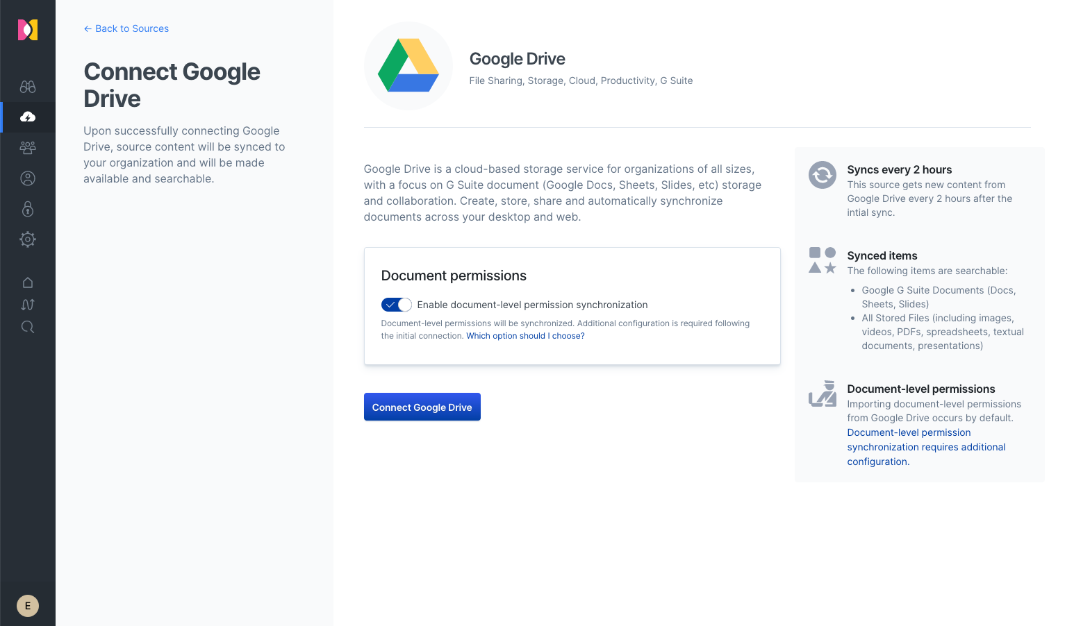 Connecting Google Drive to Workplace Search