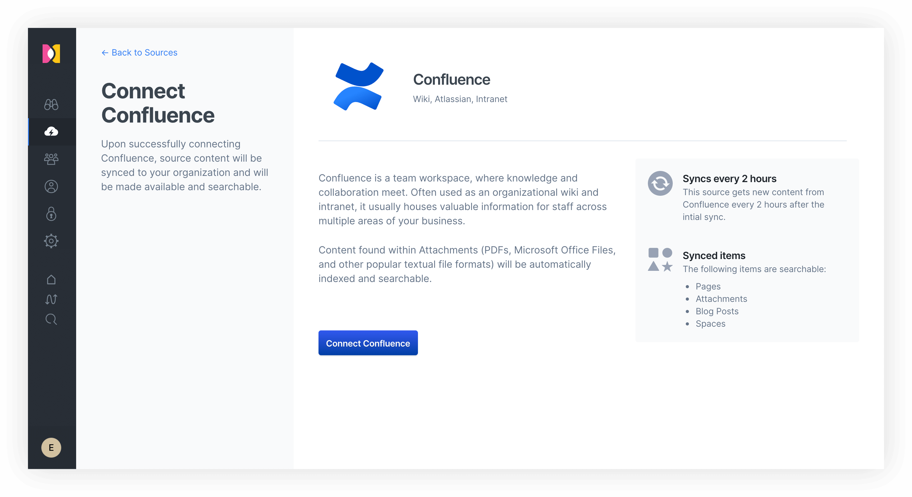 Connecting Confluence as a source