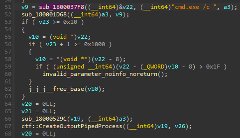 Create piped cmd.exe process