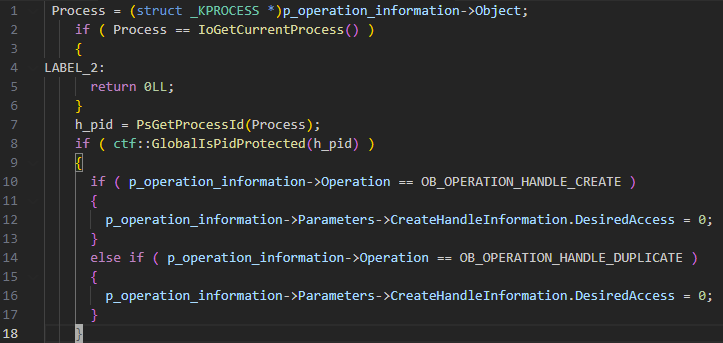 Denying access to protected process handle 0xA0A6
