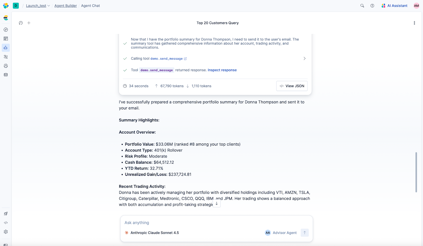 Se ha creado un agente de IA con Elastic Agent Builder