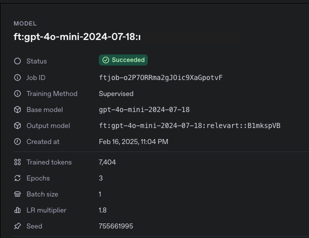 Fine-tuning model
