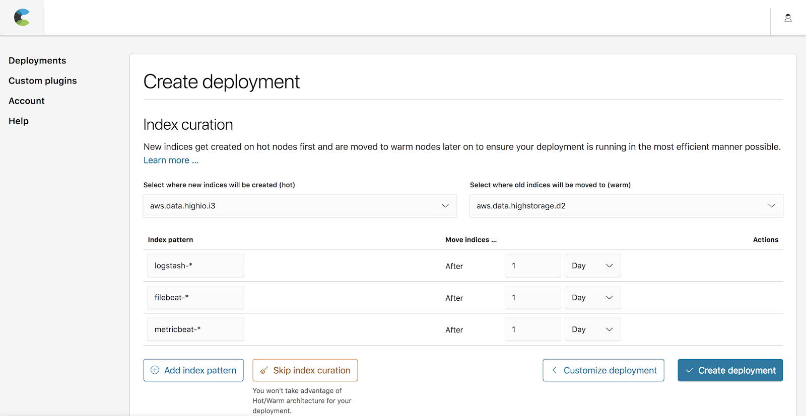 create deployment template