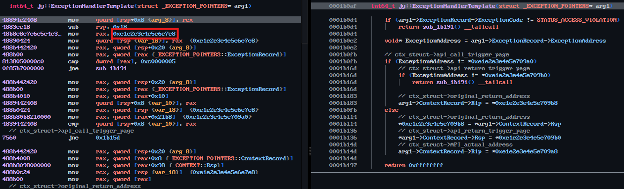 Exception handler template