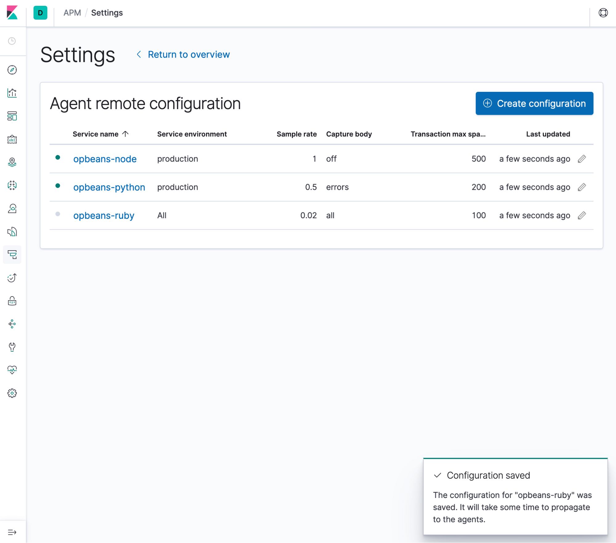 Additional configuration options