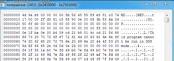  unbacked executable memory sections