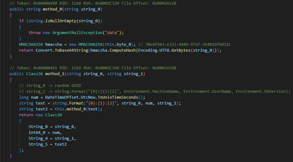 Signature generation for the session initialization handshake