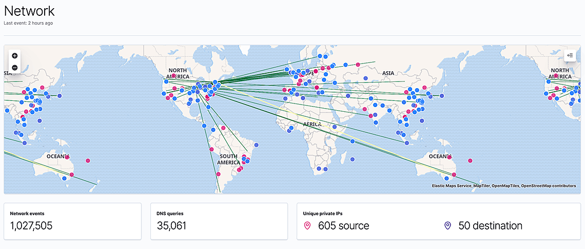 Map on SIEM network page