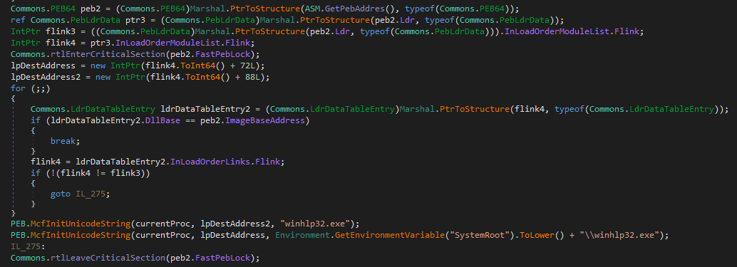 PEB masquerading feature