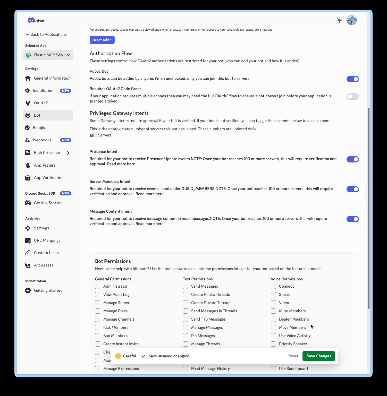 Message Content Intent in Discord