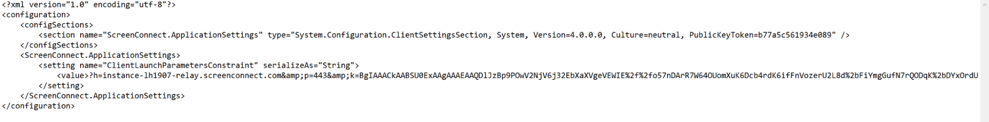 ScreenConnect config from DocuSign scheme