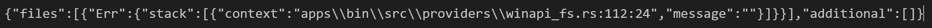 Example error message