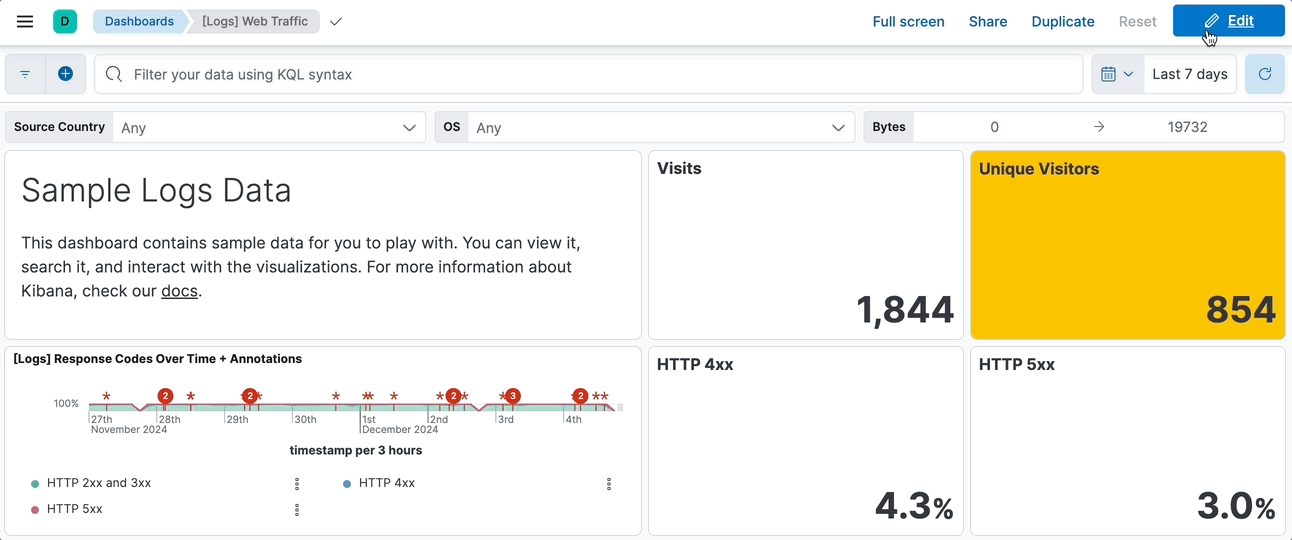 Switch between Edit and View modes