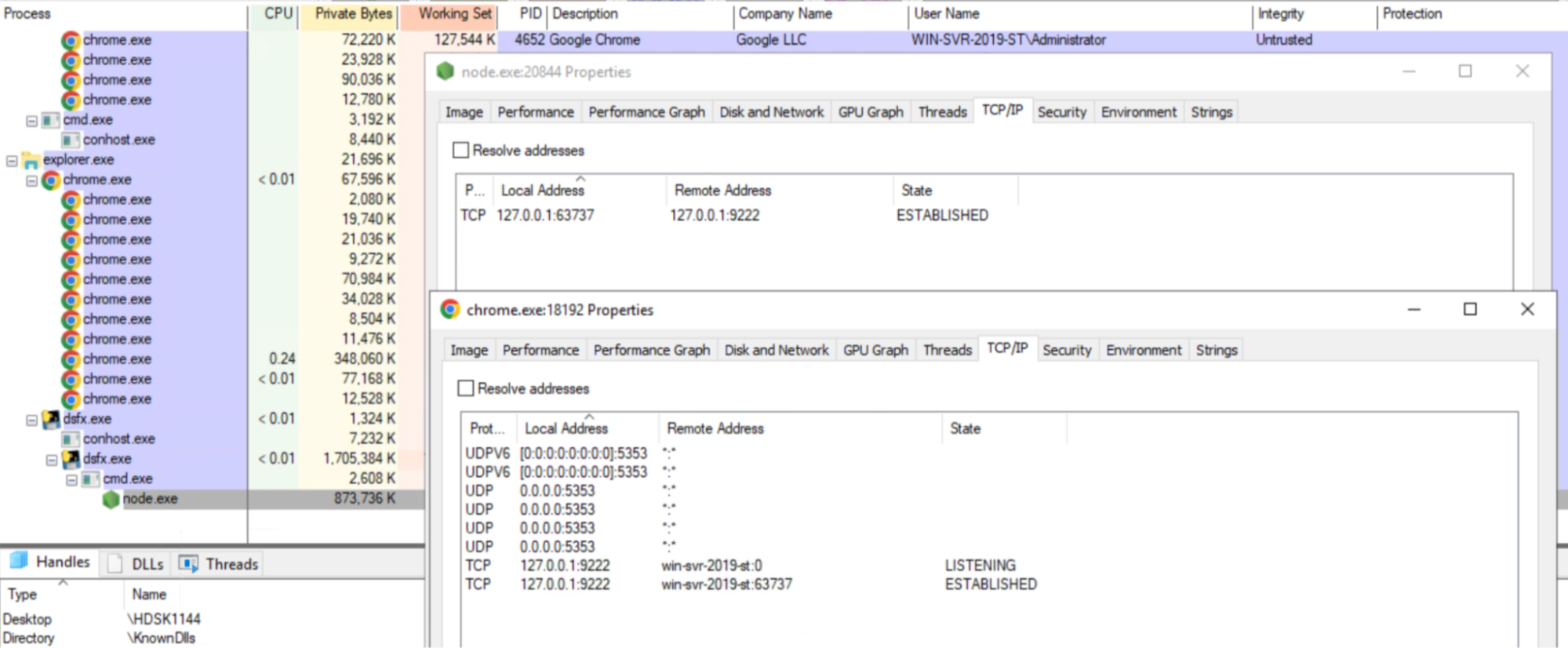 PHEMEDRONE - network connection to chrome over port 9222