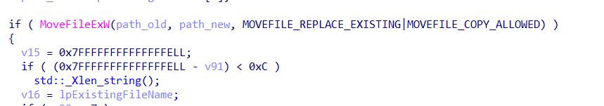 Moving files via MoveFileExW