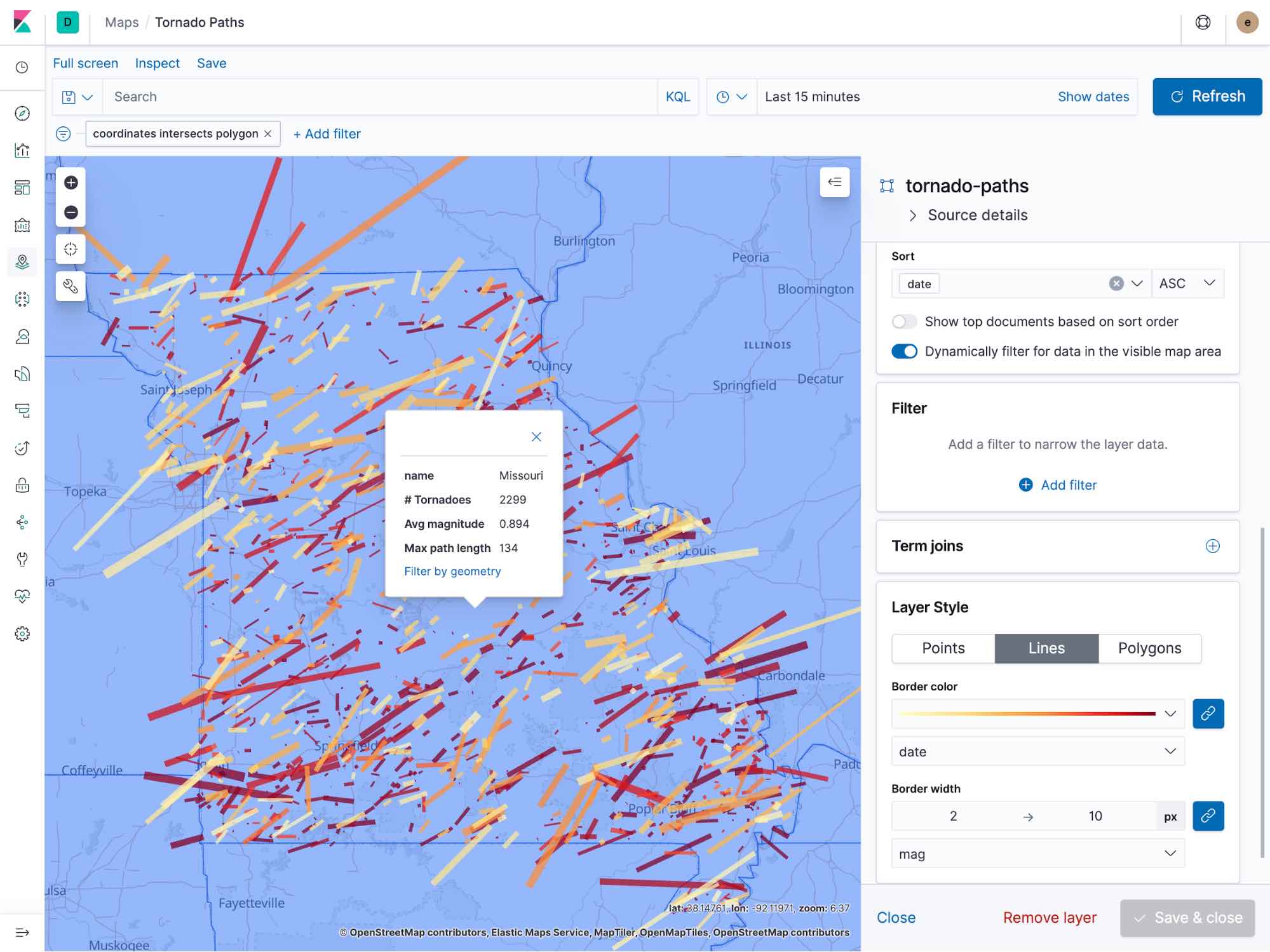 Now you can style your layers with Elastic Maps 7.5