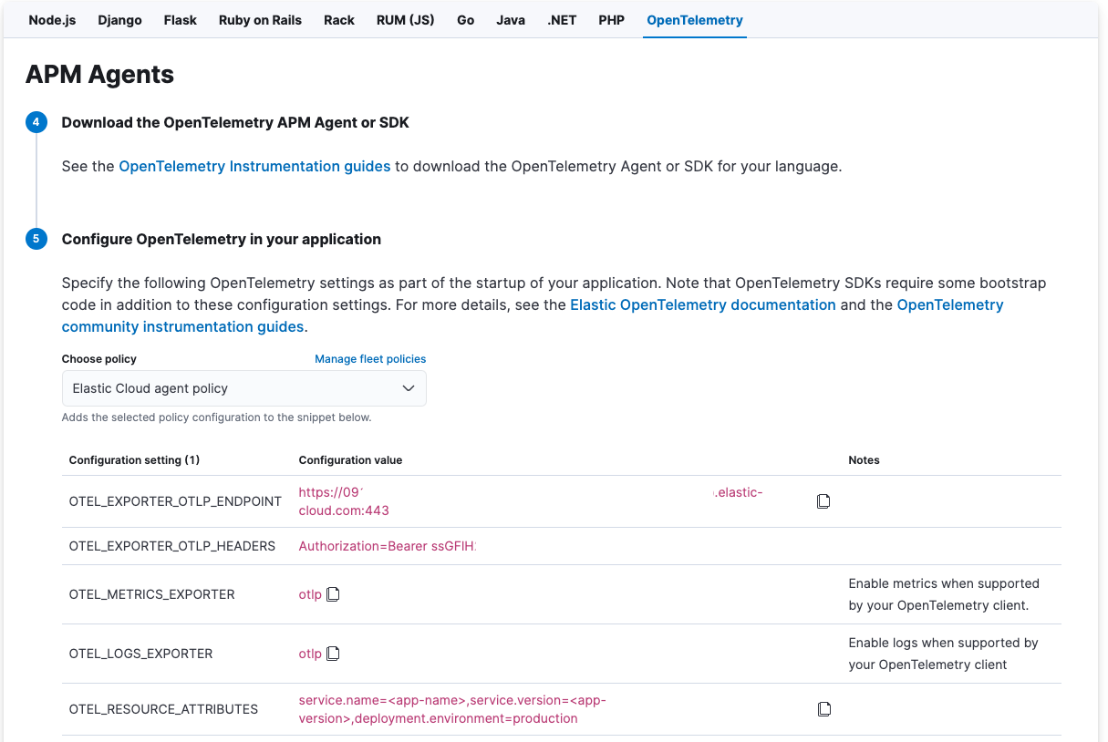 OpenTelemetry API Keys