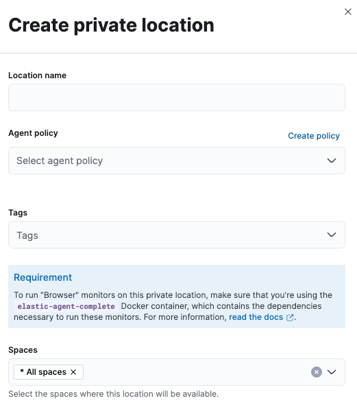 Create Private Location